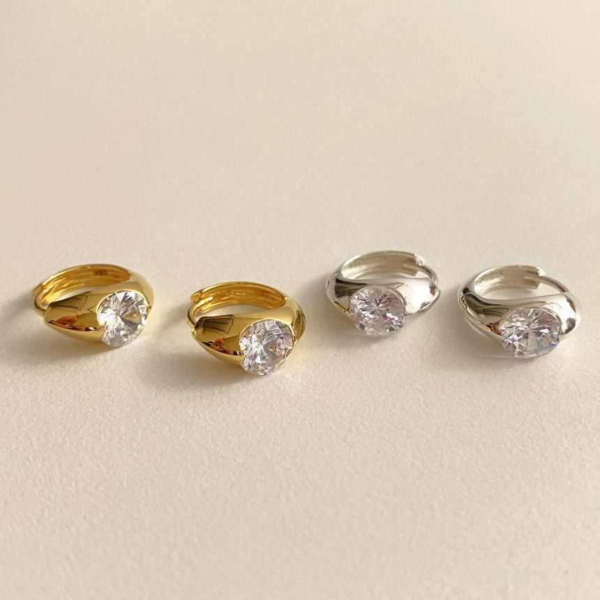 F廠-韓國韓版925純銀鋯石耳扣耳環簡約氣質百搭ins風耳飾「C1337」25.05-1