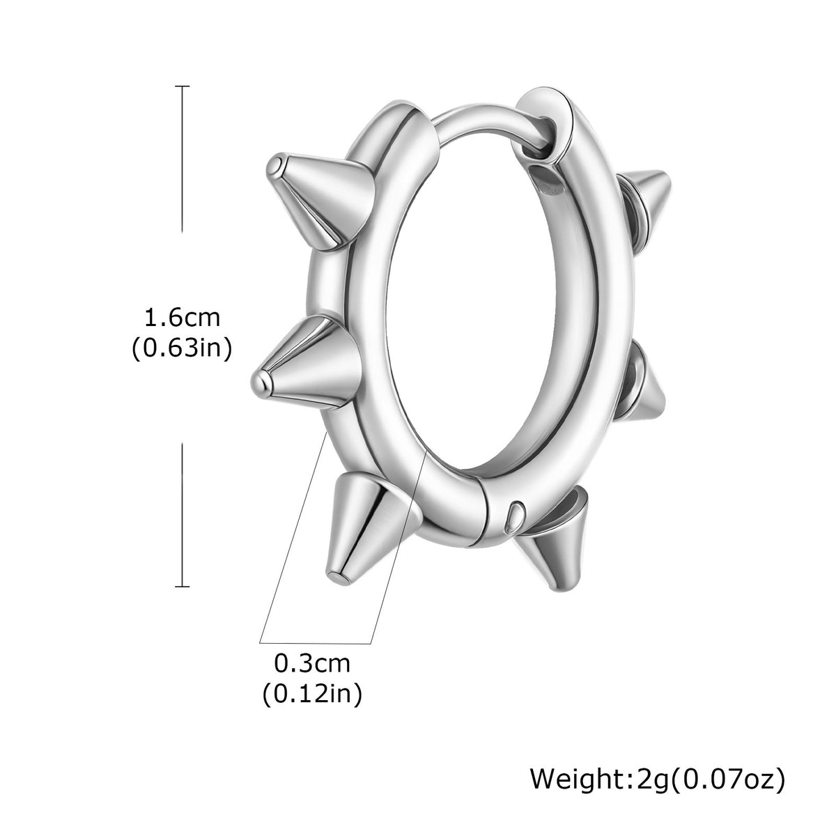 G廠-鈦鋼男士飾品 不鏽鋼鉚釘耳圈潮流個性街頭朋克酷耳飾 單只「EH-751」25.05-3