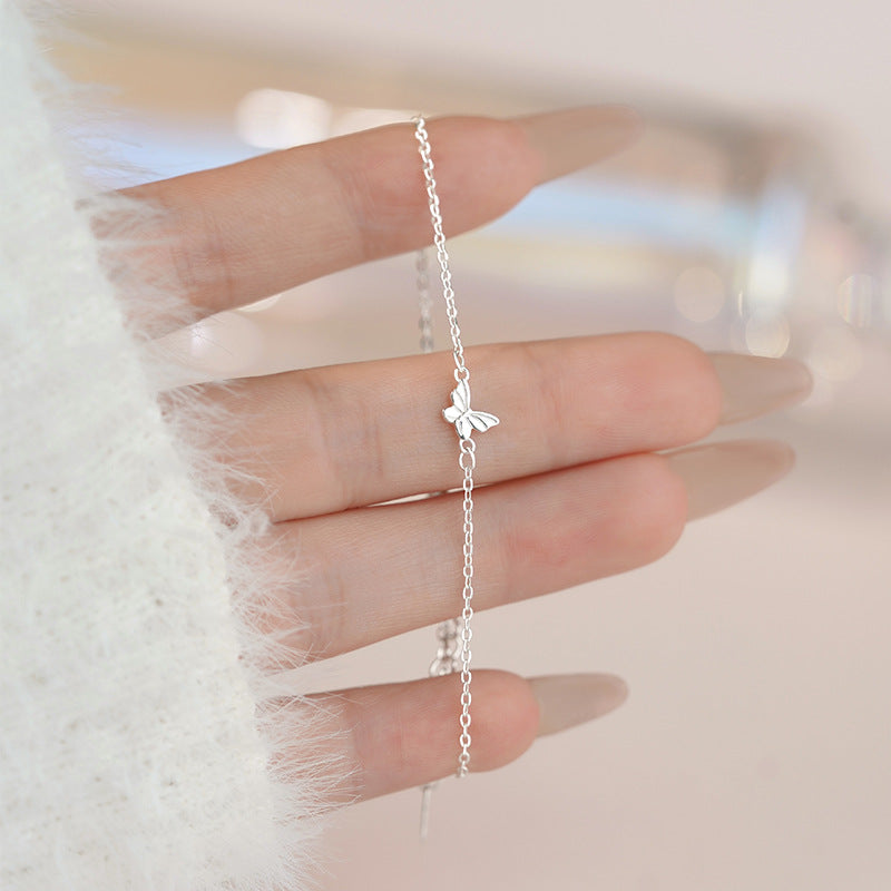 D廠-S999足銀蝴蝶手鍊森系簡約風文藝精緻氣質淡雅手飾「YC5130SL_1」25.06-4