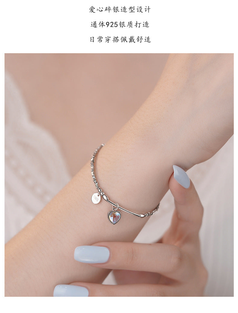 D廠-S925純銀幻彩愛心手鍊夏季清新高級設計韓風韓版溫柔手飾「YC4363SL_1」25.08-4