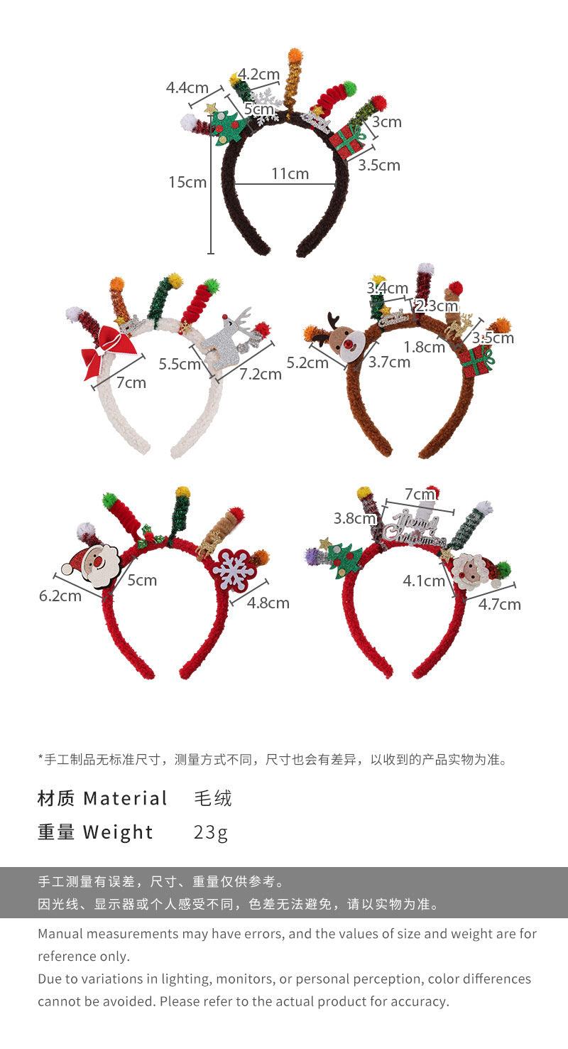 E廠-可愛聖誕髮箍時尚秋冬毛絨搞怪扭扭棒髮飾聖誕樹造型髮卡氛圍感女「26103」24.10-1