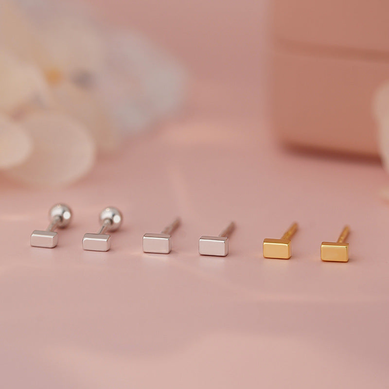 D廠-S999足銀長方形耳環幾何小眾精緻極簡風冷淡氣質清新耳飾「YC2845E」25.04-4