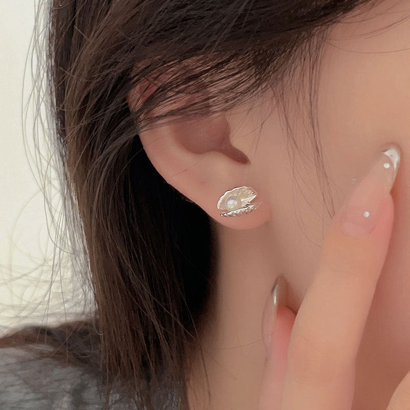 F廠-韓國韓版925純銀貝殼珍珠耳釘簡約冷淡風氣質ins小紅書耳「C1214」25.06-1