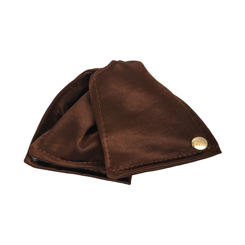 E廠-緞面貝殼三角抓夾純色布藝鯊魚夾高級感通勤盤髮夾子氣質髮飾髮抓「27064」25.06-2