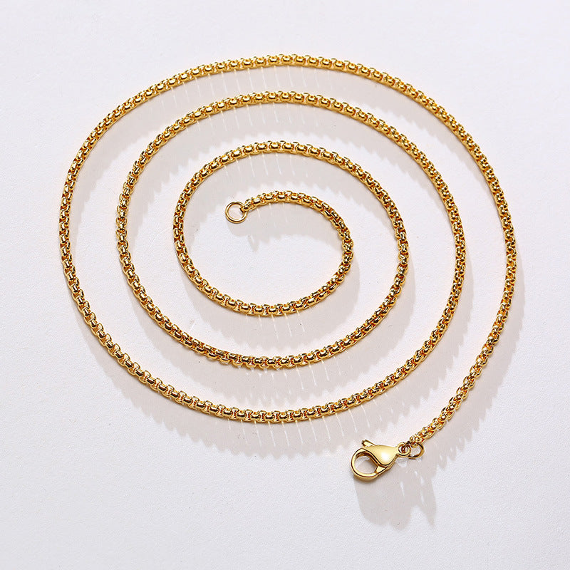 G廠-鈦鋼珍珠鏈配鏈面寬2MM/3MM/4MM/5MM/6MM/7MM吊墜鋼色項鍊「NC-100」25.08-3