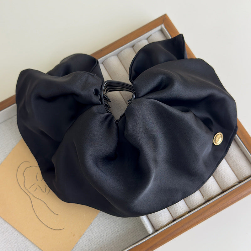 E廠-韓版重工裙擺抓夾後腦勺半扎髮鯊魚夾高級氣質顯髮量緞面髮夾髮卡「27069」25.06-2