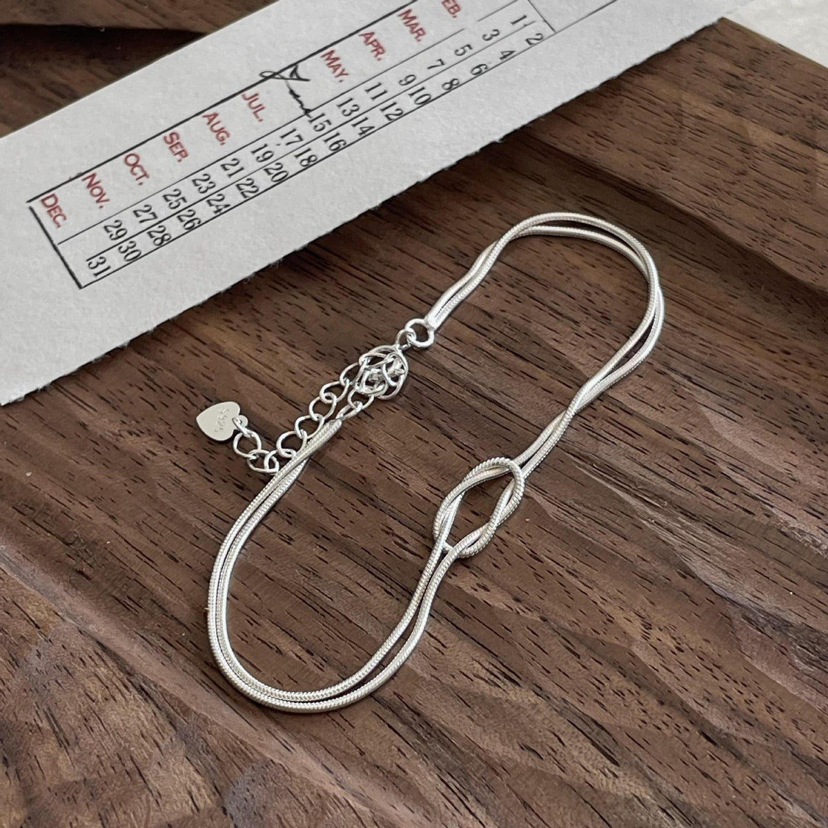 F廠-韓國韓國 S925純銀打結蛇骨手鍊簡約INS小紅書幾何手鍊「A390」25.04-3