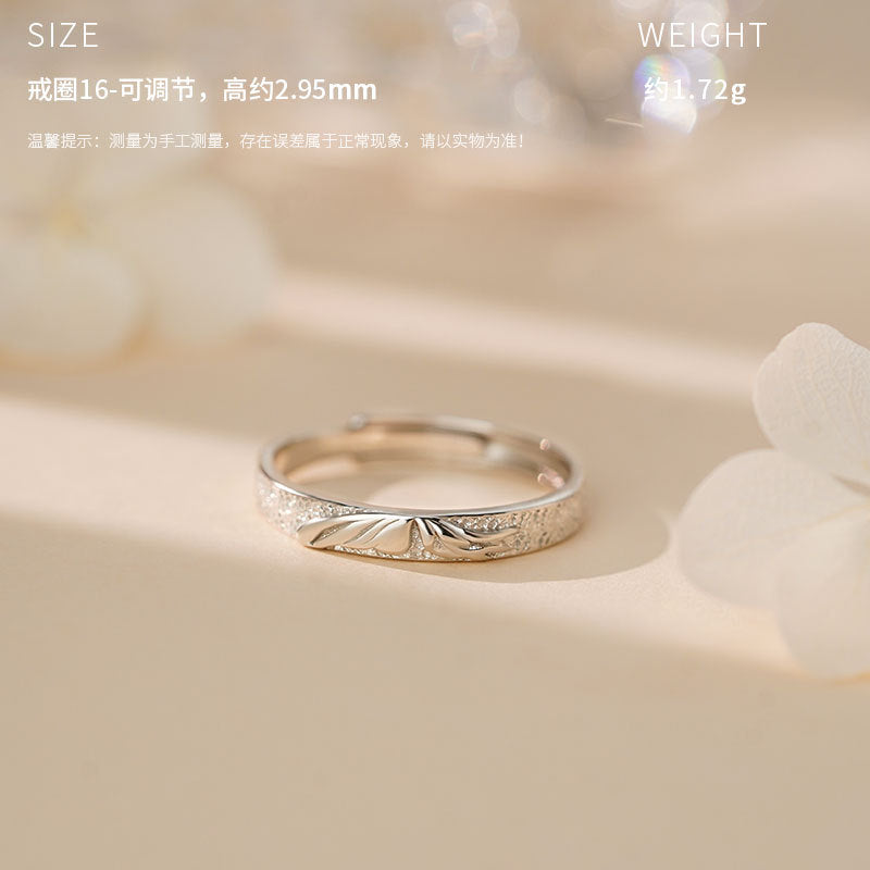 D廠-原創S999足銀蝶戀蝴蝶肌理情侶對戒溫柔一對搭配送禮戒指批發「YC3035R_1」25.10-5