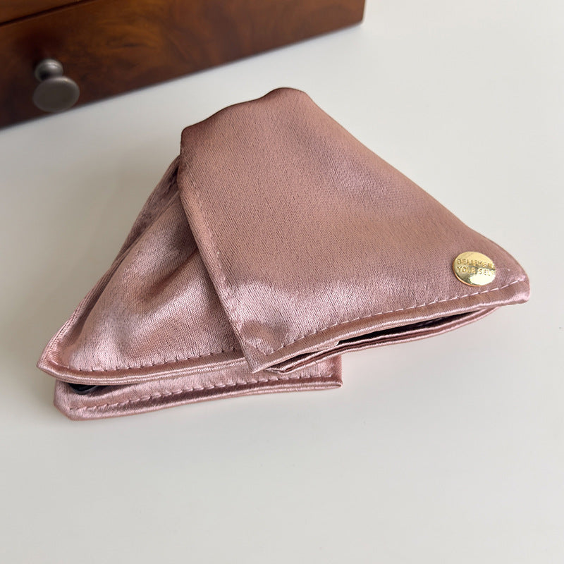 E廠-緞面貝殼三角抓夾純色布藝鯊魚夾高級感通勤盤髮夾子氣質髮飾髮抓「27064」25.06-2