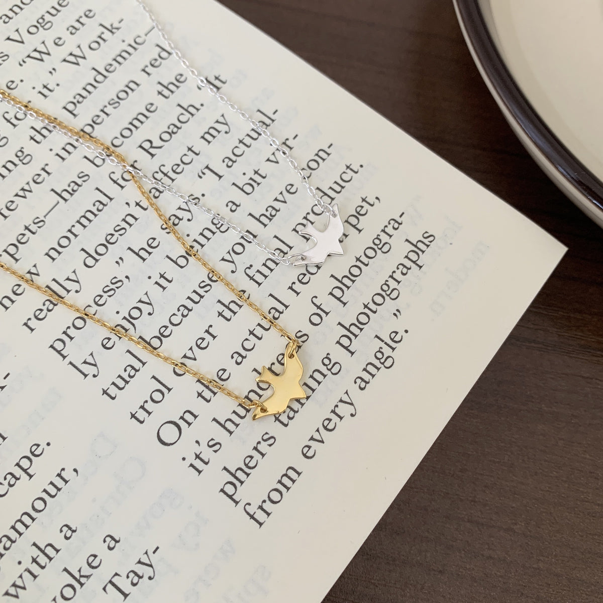 F廠-韓國韓版925純銀自由的小鳥choker項鍊短款脖鏈頸鏈飾「B456」25.05-2