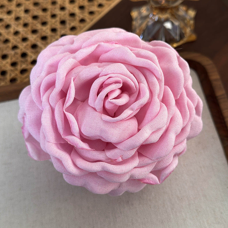 E廠-2025年新款紅色花朵抓夾頭飾乾枯玫瑰花髮夾頭花髮飾大號紅花女「24871」25.06-3