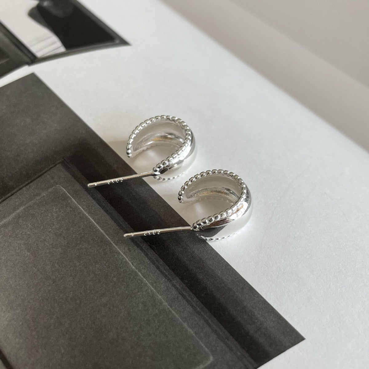 F廠-韓國韓版925純銀圓弧耳釘女簡約時尚百搭ins風幾何耳環「C1185」25.09-2