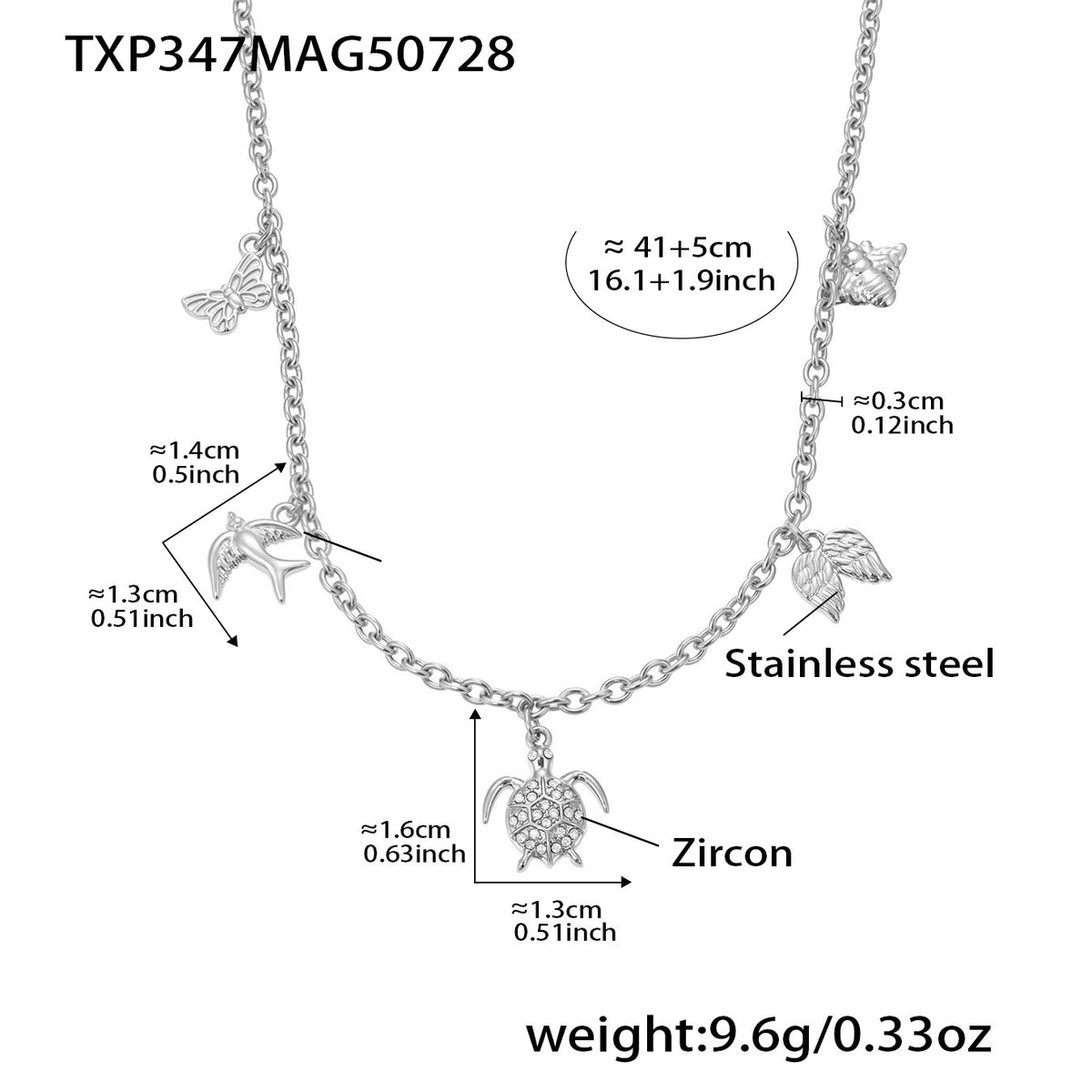 B廠-超閃5A鋯石愛心花朵鎖骨項鍊ins風手鍊不鏽鋼18K金時尚首飾「TXP346」25.08-1
