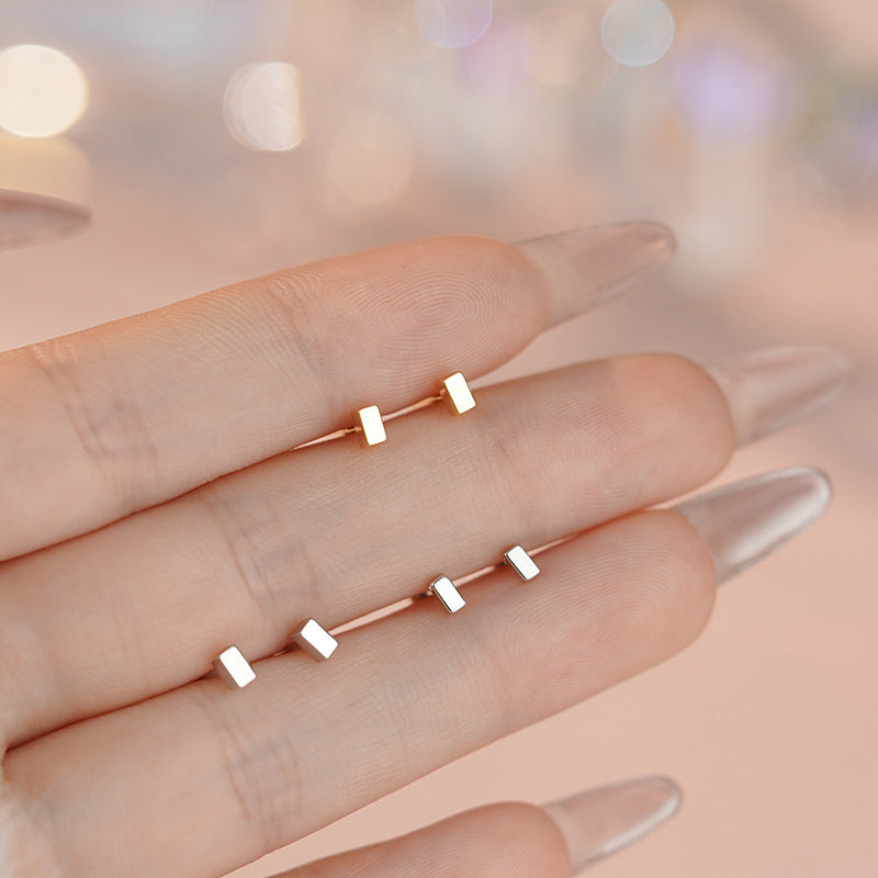 D廠-S999足銀長方形耳環幾何小眾精緻極簡風冷淡氣質清新耳飾「YC2845E」25.04-4