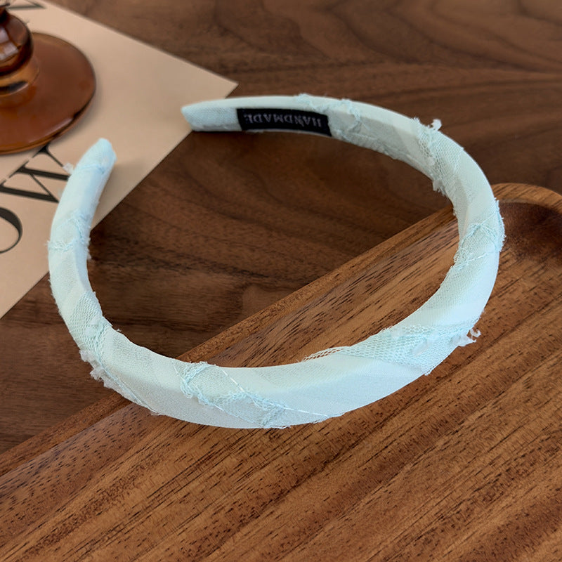 E廠-簡約糖果色百搭髮卡頭箍彩色網紗條紋布藝髮箍網紅壓髮髮卡飾品女「26873A」25.05-1