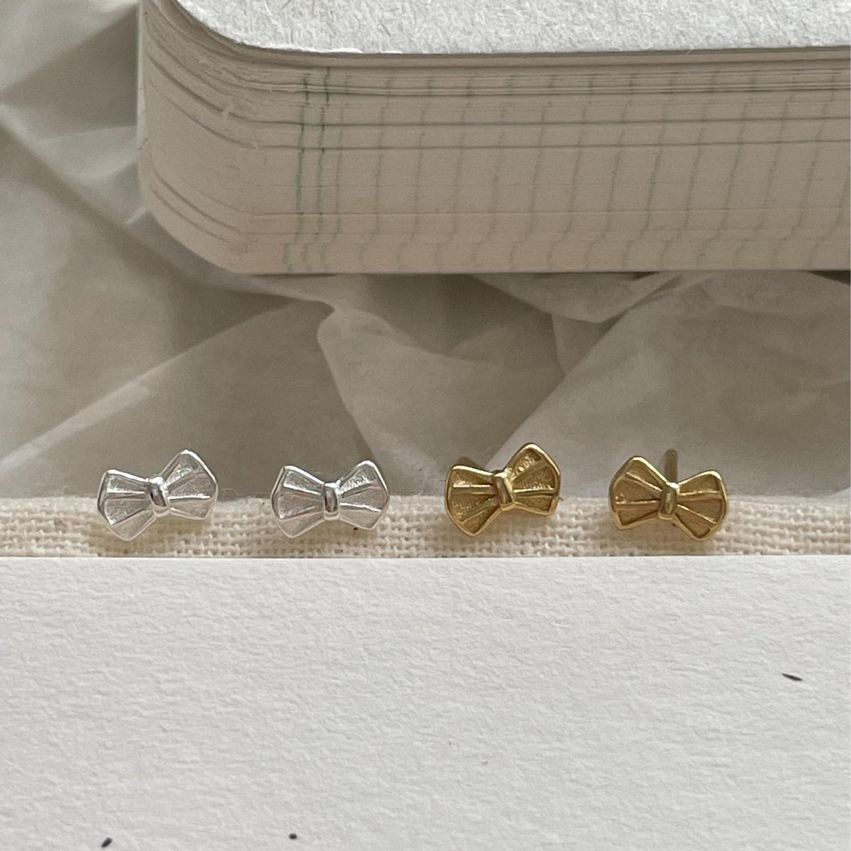 F廠-韓國韓版925純銀蝴蝶結耳釘耳環簡約氣質百搭ins風耳飾「C1395」25.06-2