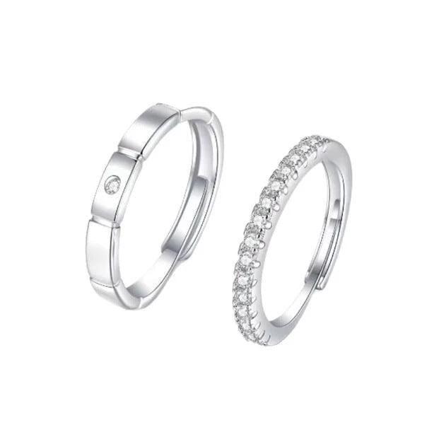 G廠-鑽情侶戒指男女一對簡約百搭高級感對戒輕奢小眾鋯石組合開口戒「J1111」25.03-2