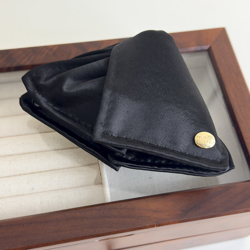 E廠-緞面貝殼三角抓夾純色布藝鯊魚夾高級感通勤盤髮夾子氣質髮飾髮抓「27064」25.06-2