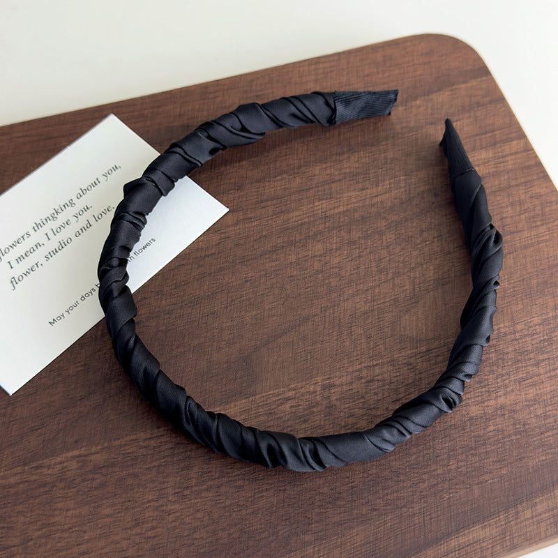 E廠-繞布藝緞面髮箍女2025新款高級感頭窟外出壓髮氣質髮卡髮飾頭飾「27106」25.06-4