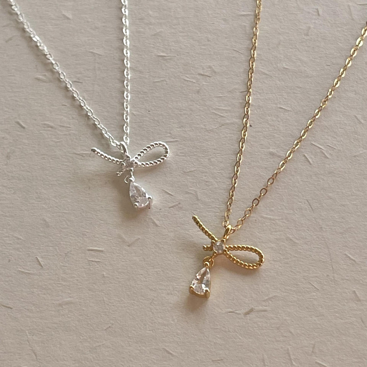 F廠-韓國韓版925純銀蝴蝶結鋯石項鍊氣質ins百搭小紅書項鍊「B1331」25.08-1