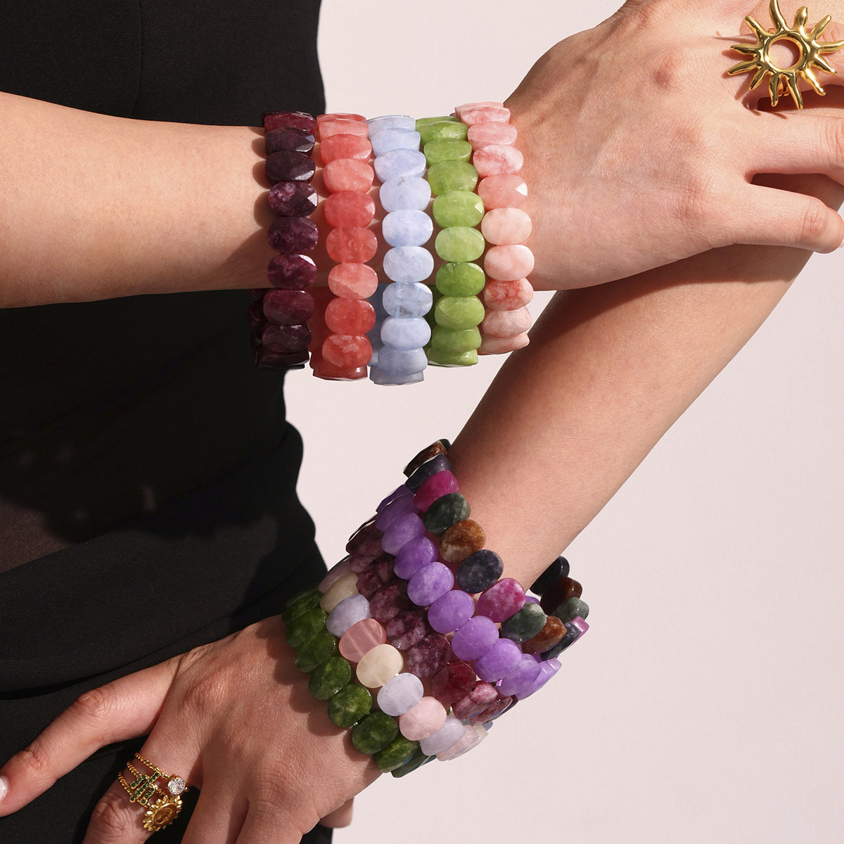 B廠-高品質暈染天然石手排手鐲簡約大氣珠寶鐲子手環飾品批發女「E656」25.06-4