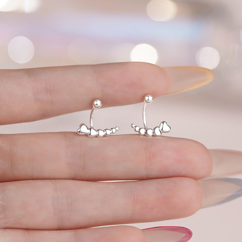 D廠-S999足銀愛心U型流蘇螺絲耳環甜美韓風氣質可愛小眾耳飾「YC7510E_1」25.07-4