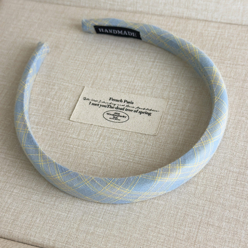 E廠-小清新甜美糖果色格紋細髮箍頭飾時尚氣質高顱頂窄邊頭箍髮卡女「27097」25.06-3