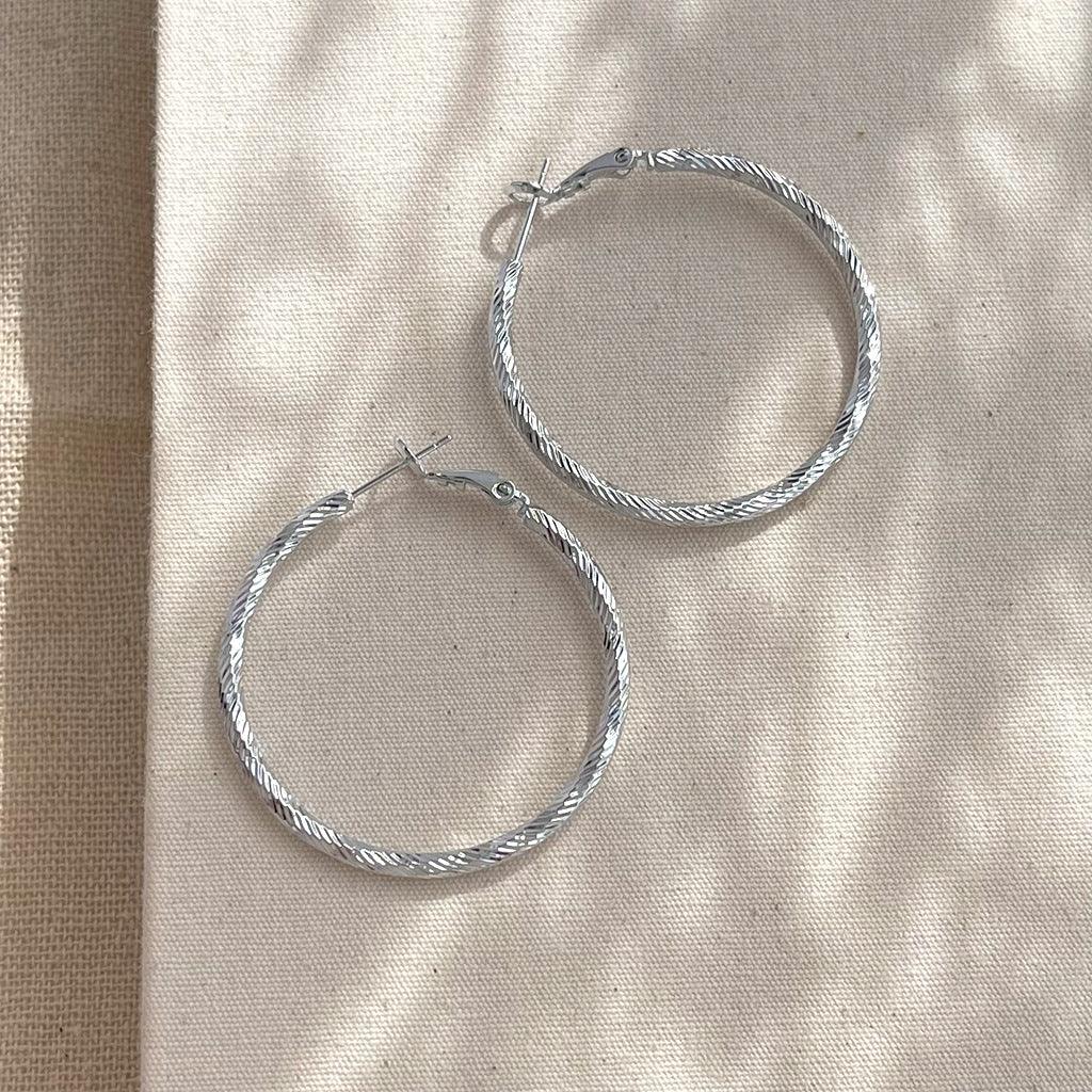 A廠-花紋銀針歐美跨境專供圓圈耳環批發大氣素圈耳圈金屬誇張花紋耳飾耳圈「5725-5730」25.04-2