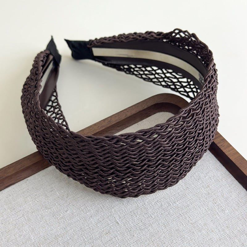 E廠-波西米壓風氣質編織鏤空寬邊髮箍頭飾甜美森系氣質網髮箍髮卡髮飾「27112」25.06-4