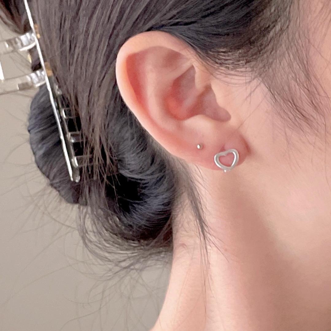 F廠-韓國韓版925純銀愛心耳扣耳環簡約氣質百搭ins耳飾「C1391」25.05-3