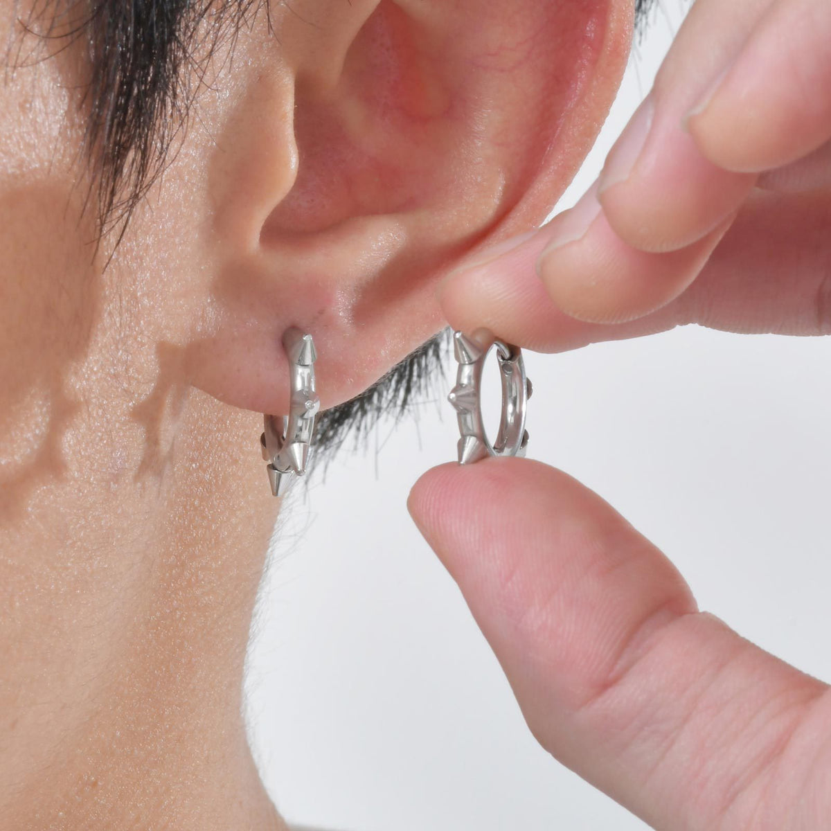 G廠-鈦鋼男士飾品 不鏽鋼鉚釘耳圈潮流個性街頭朋克酷耳飾 單只「EH-751」25.05-3