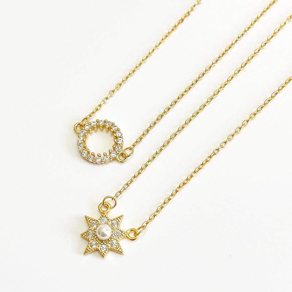 F廠-網紅同款INS設計款韓版飾品歐美925純銀迷你小項鍊短款脖鏈鋯石「B610」24.05-5