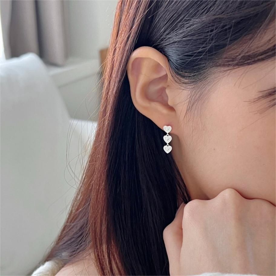F廠-韓國韓版925純銀愛心耳釘簡約時尚氣質ins風耳環「C1180」25.06-1