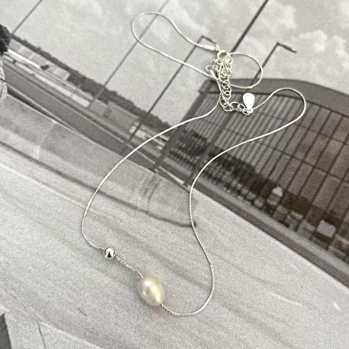 F廠-韓國韓版925純銀珍珠銀珠項鍊簡約時尚百搭ins網紅項鍊「B1138」25.09-2