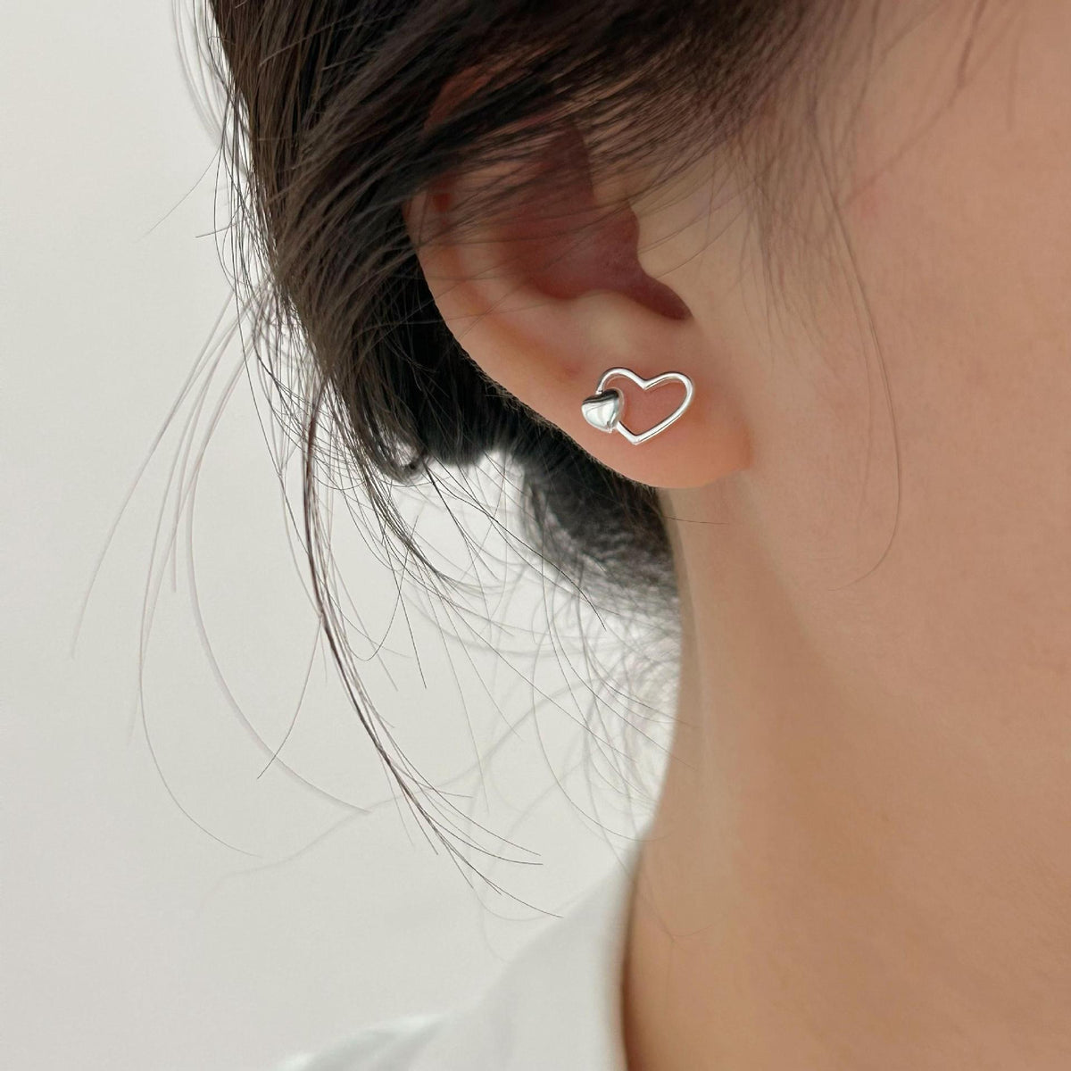 F廠-韓國韓版925純銀愛心耳釘耳環簡約氣質百搭ins風耳飾「C1329」25.06-2