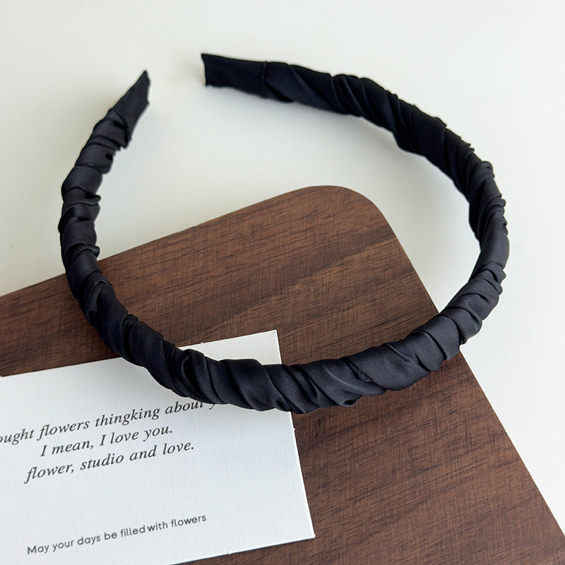 E廠-繞布藝緞面髮箍女2025新款高級感頭窟外出壓髮氣質髮卡髮飾頭飾「27106」25.06-4