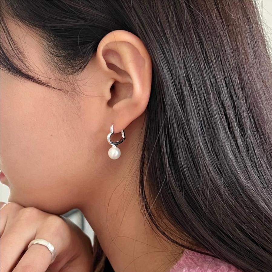 F廠-韓國韓版925純銀耳釘女珍珠愛心簡約時尚ins風耳釘耳環「C1122」25.07-4