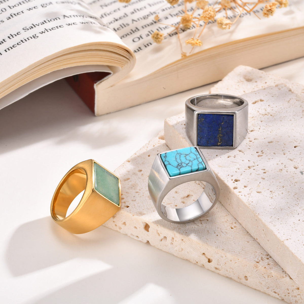 G廠-不鏽鋼幾個四方形印章鑄造戒指男士飾品批發「RC682」25.10-5