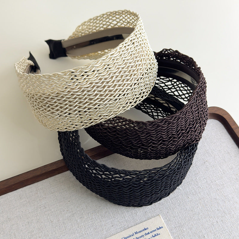 E廠-波西米壓風氣質編織鏤空寬邊髮箍頭飾甜美森系氣質網髮箍髮卡髮飾「27112」25.06-4