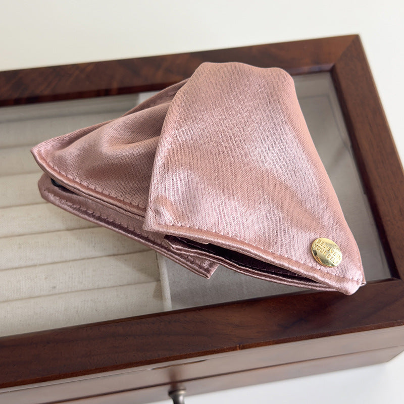 E廠-緞面貝殼三角抓夾純色布藝鯊魚夾高級感通勤盤髮夾子氣質髮飾髮抓「27064」25.06-2