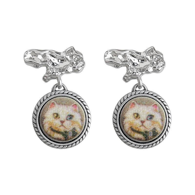 A廠-個性小眾設計手工設計感ins貓咪耳環女 新款買手店耳飾貨源批發「6974」25.10-5