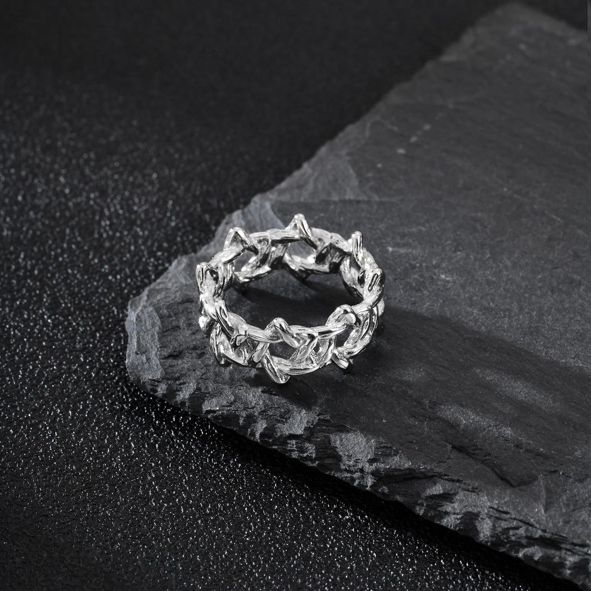 G廠-鈦鋼飾品 歐美時尚個性潮流男士指環不鏽鋼編織六芒星戒指「RC-871」25.07-2