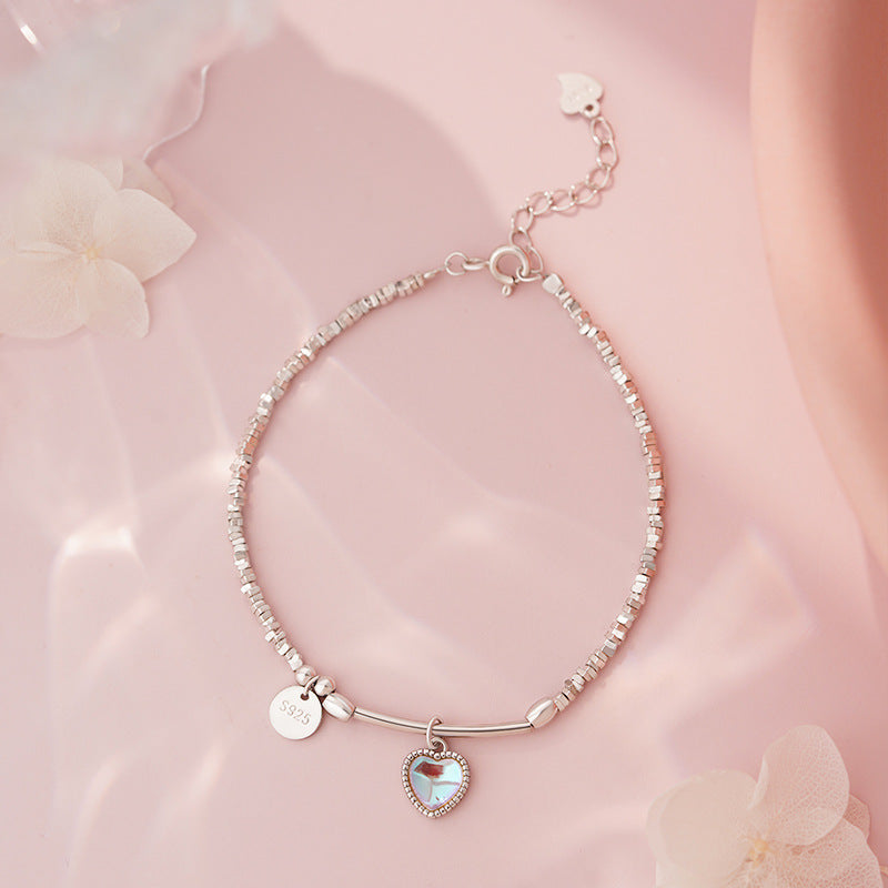 D廠-S925純銀幻彩愛心手鍊夏季清新高級設計韓風韓版溫柔手飾「YC4363SL_1」25.08-4