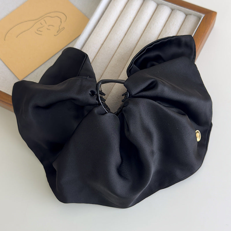 E廠-韓版重工裙擺抓夾後腦勺半扎髮鯊魚夾高級氣質顯髮量緞面髮夾髮卡「27069」25.06-2