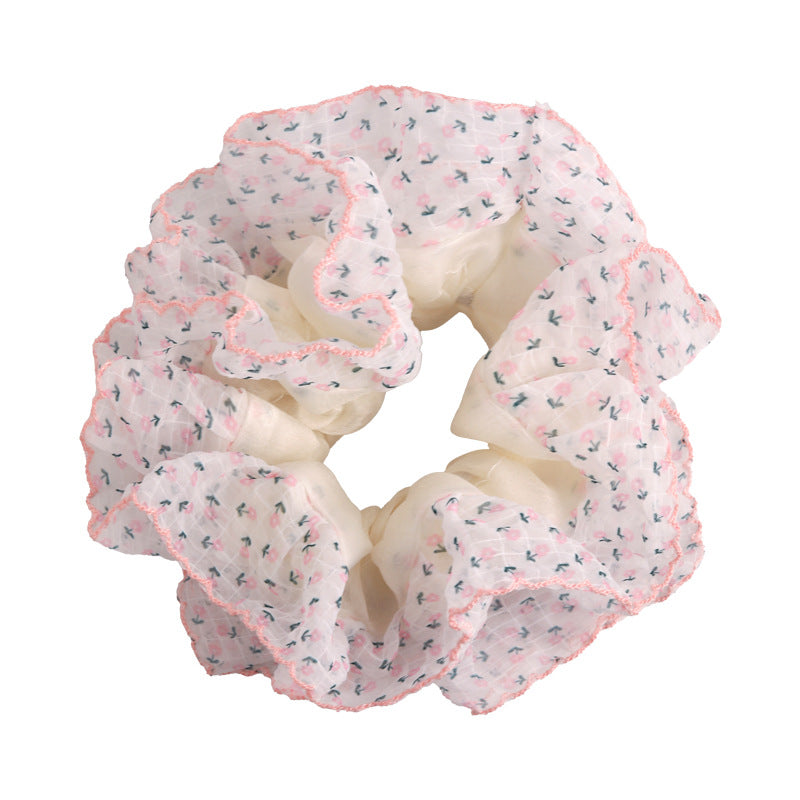 E廠-彩虹泡泡 繡球碎花髮圈高級感法式溫柔大腸圈頭繩髮飾低馬尾髮飾「26937」25.05-3