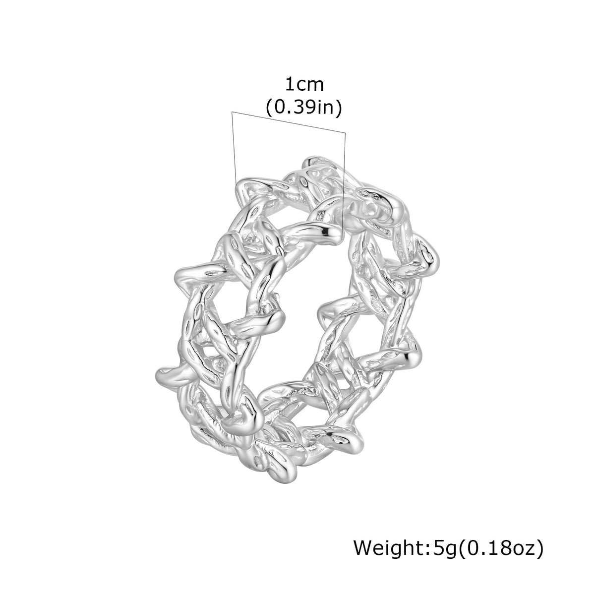 G廠-鈦鋼飾品 歐美時尚個性潮流男士指環不鏽鋼編織六芒星戒指「RC-871」25.07-2