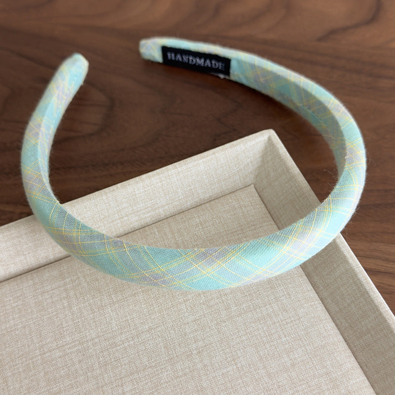 E廠-小清新甜美糖果色格紋細髮箍頭飾時尚氣質高顱頂窄邊頭箍髮卡女「27097」25.06-3