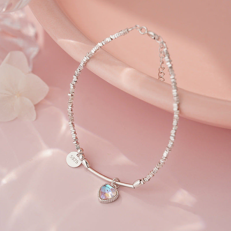 D廠-S925純銀幻彩愛心手鍊夏季清新高級設計韓風韓版溫柔手飾「YC4363SL_1」25.08-4