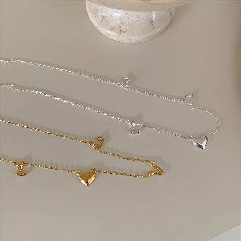 F廠-韓國韓版925純銀LOVE項鍊簡約氣質ins網紅小紅書項鍊「B1210」25.09-1