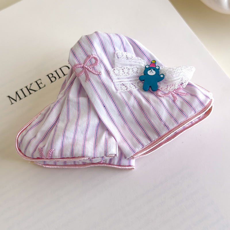 E廠-韓系甜美條紋小熊蝴蝶結三角抓夾大號髮量大2025新款後腦勺鯊魚夾「27170」25.07-1